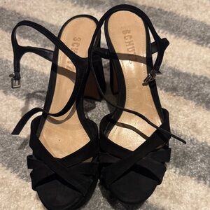 SCHUTZ Black Strappy Heels